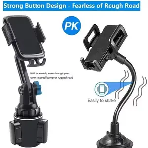 Universal 360° Adjustable Car Cup Holder Phone Mount | Rotating Vehicle Cell Phone Stand for iPhone Android | Hands-Free Cup Holder Phone Holder for Truck SUV Sedan