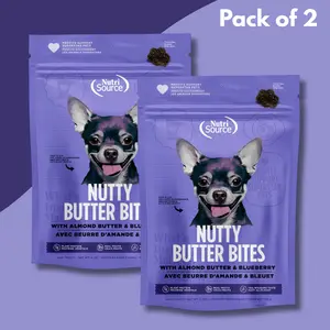 NutriSource Nutty Butter Bites Dog Treats 6oz Pack of 2