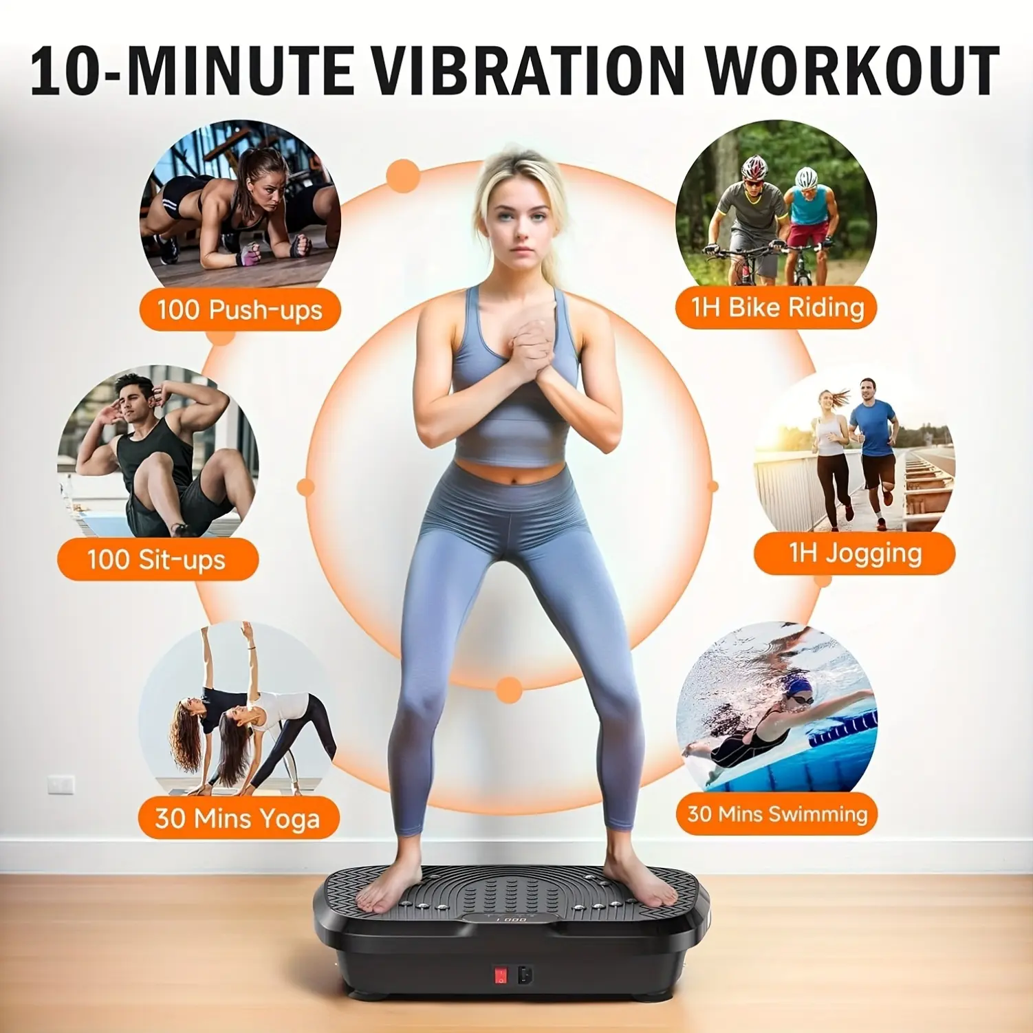 [Vibration Plate Exercise] Full Body Shaker Vibration Plate Exercise Machine, Home Fitness Equipment For Lymphatic Drainage, Gym Set Women Men Ab Leg Step Workout Platform, Without Battery