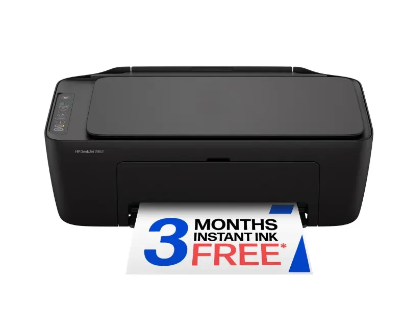 DeskJet 2952 Wireless All-in-One Color Inkjet Printer, 3 Months Free Instant Ink, Black