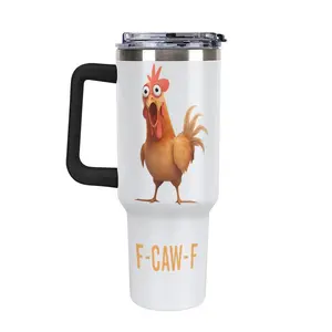F-Caw-F Chicken tumbler, Christmas Chicken Travel Cup, Funny Chicken 40oz Tumbler, Funny Cute Coffee Cups, Gift for Chicken Lover ,Stainless Steel Cup