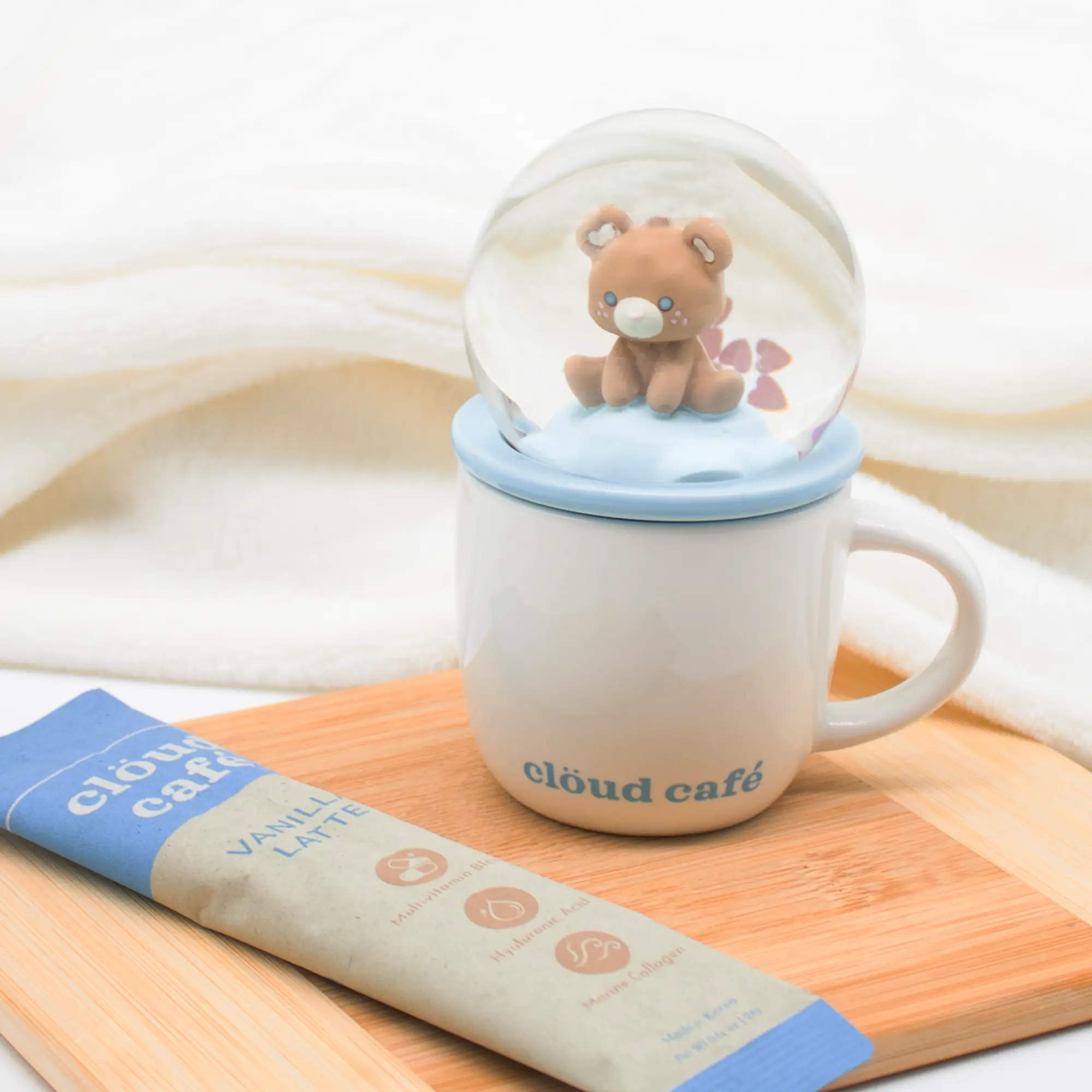 SnowGlow Demitasse Mug - Cozy Bear, Shimmering Kitchenware Drinkware for Coffee, Cloud-Inspired Small Cup, Single Mug