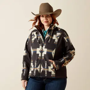 ARIAT WOMENS LOGO SOFTSHELL PRINT THORNSTONE JAKET 10062213