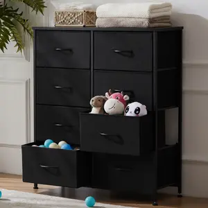 【New Color】Cupboards Cabinets Dresser - Fabric Storage Tower with 8 Drawers, Bedroom Organizer, Chest of Drawers with Fabric Bins, for Bedroom, Closet, Entryway