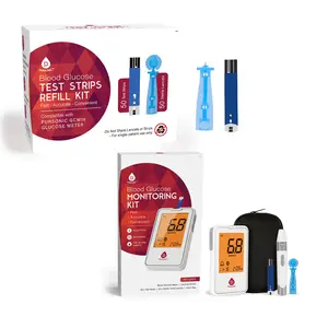 Pursonic Blood Glucose Monitoring Bundle – Glucose Meter with Bluetooth + 50 Test Strips + 50 Sterile Lancets