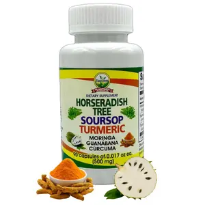 Moringa Guanabana Soursop Curcuma Turmeric 90 Capsules (500 mg) Powerful Blend of Natural Ingredients VIDA Herbal Dietary Supplement.