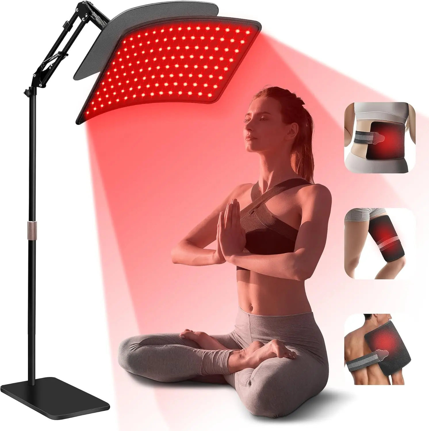 Red Light Therapy for Body and Face, 2-in-1 Red Light Therapy with Detachable Design, Infrared Light Therapy Lamp 660nm 850nm for Body at Home with Protective Glasses, Elastic Strap