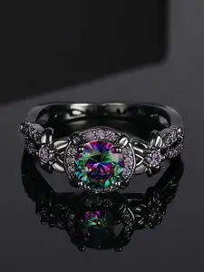 1 PC Gorgeous Cubic Zirconia Ring For Men For Halloween Party Jewelry Halloween's Day Gift Unique Sparkling Rings