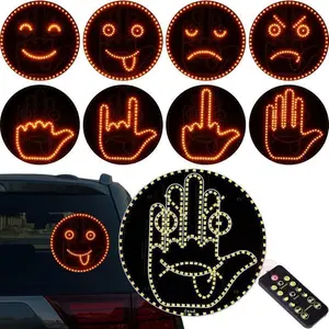 2026 New Wireless LED Hand Gesture Light with Remote, Funny Emoji & Sign Modes, Car Rear Window Sign, Multi Modes Road Rage Gadget