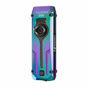 TUOWEE Rechargeable EDC Flat Pro Handheld LED Flashlight, Compact Built-in Cells LED-UV Combo, Magnetic Base, Multi-Light Modes Portable Pocket Light for Outdoors Emergency,summervibes