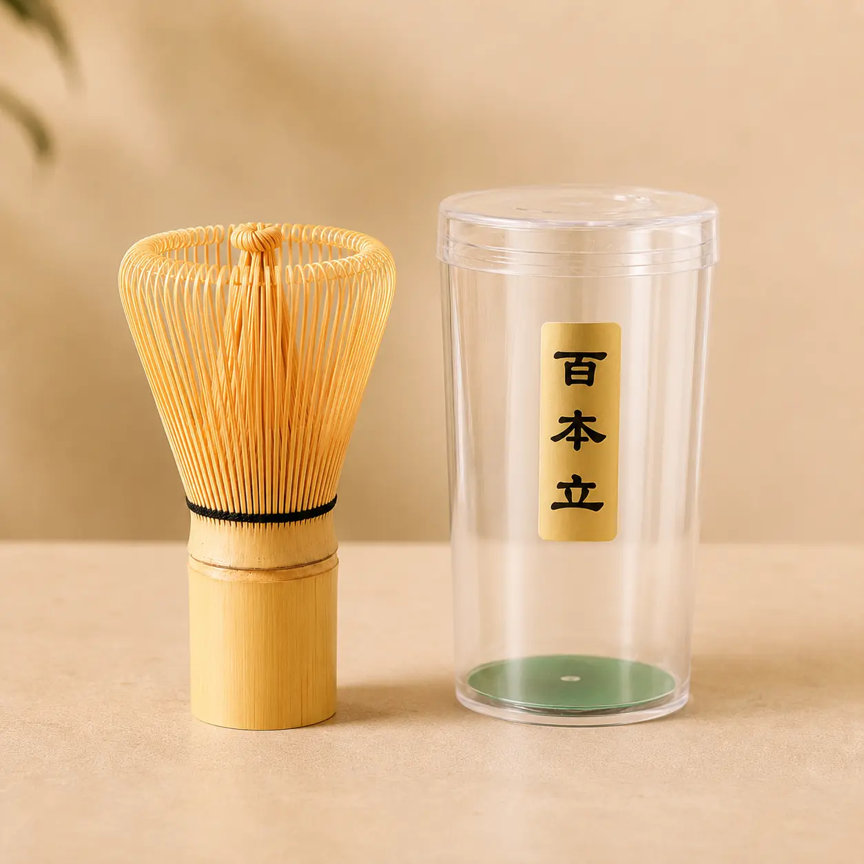 Bamboo Matcha Whisk with Clear Storage Container – Traditional Chasen for Smooth, Frothy Matcha Tea