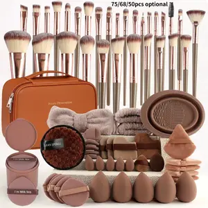 Professional Makeup Brush Set, Cosmetic Brush, Beauty Travel Brush, Face Makeup Tools Kit, Portable Compact Travel Makeup Brushes & Cleaning Tool Bag, Ultra Soft Concealer Sponge