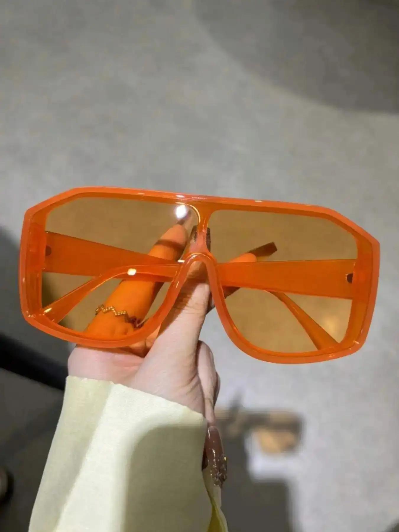 Vintage Y2K Style Orange, Trendy Casual Sunglasses Frames for Women, Fashion Accessories Everyday Use and Outdoor Activities, Beach Eyewear Driving Travel Lightweight Unisex Eye Polarized High Scratch Men UV