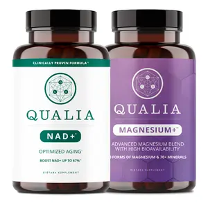 Qualia Optimized Aging Bundle | 1-Month Supply | NAD+ & Magnesium+ | Clinically Proven to Boost NAD+ up to 67% | 10 Magnesium Forms | Heart, Brain & Bone Health
