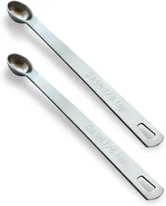 2 count 1/8 Teaspoon(1/8tsp, 0.625 ml, Dash) Single  Measuring Spoon, Small Individual Stainless Steel Measure Spoons Only