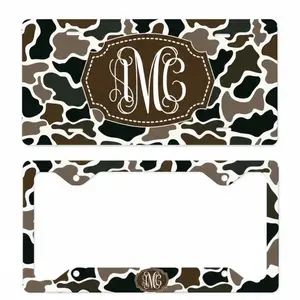 Personalized Duck Camo License Plate & Frame , Waterfowl Hunting Monogram Car Tag, Marsh Camo Truck Decor, Custom Auto Plate