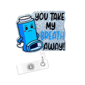 Cartoon & Funny Letter Design Holder, Id Badge Holder, Medical Badge Holder, Retractable Badge Reel, Belt Clip Retractable Name Badge Holder for Nurse Doctor Student Worker Volunteer, Retractable Badge Holders
