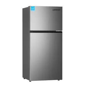Upstreman 17.6 Cu.Ft Top Freezer Refrigerator Large Capacity Refrigerator, Frost Free, ENERGY STAR, Adjustable Thermostat, Fingerprint Resistant Stainless Steel, Reversible Door, BD176 garage  fridge