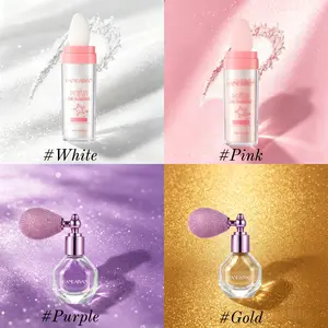 HANDAIYAN Polvo De Hadas Fairy Glow Collection, Patting Highlighter Powder & Glitter Spray, Multi-Use Shimmer for Face Body Hair Contouring Blush Party Makeup