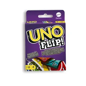 OriginalUNO Flip Card Game - 112 Poker Cards with Character Images Kids Christmas Gift Tabletop Toy Party Card Game Playing Cards