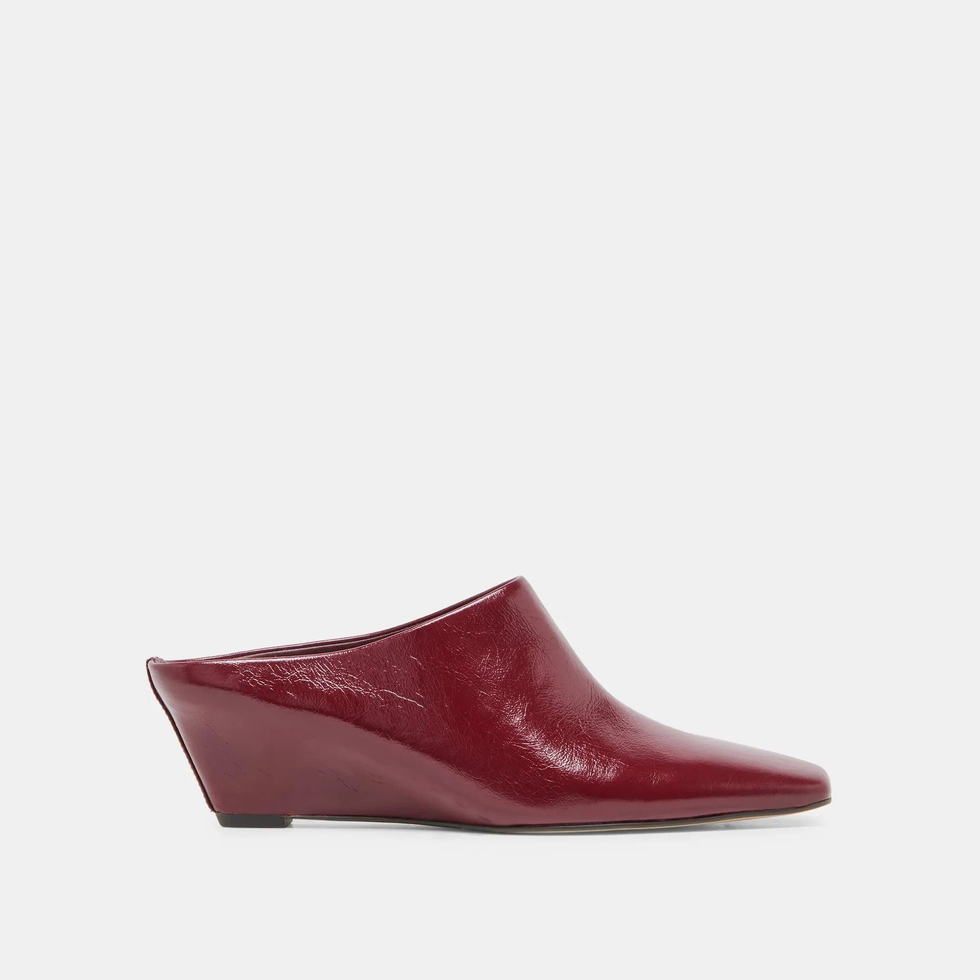 HILAH MULES OXBLOOD CRINKLE PATENT