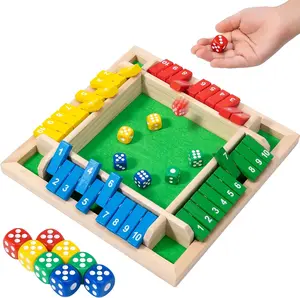 Classic Original Shut The Box Game, Math Dice Board Game for Family Night Classroom Travel, Wooden Table for Group Kid Adult Senior, Camp Party Bar, Easy Quick and Fun, 2-4 Players