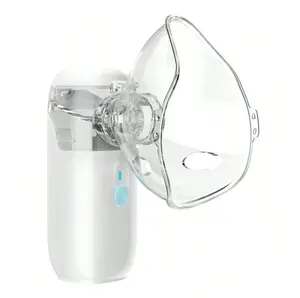 1PCS BLUE Nebulizer with 400mA LithiumBattery for Adults & Kids Adjustable NebulizationRate Mesh Mask for Breathing Problems & FacialHydration No Battery Installation Needed