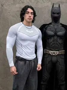 Batman Logo Tight-Fitting Top, Gym Workout Tops, Minimalist Functional Fitness Style, Moisture-Wicking, Ergonomic Cut, Ideal for Bodybuilding & Gym Training
