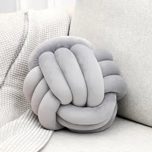 1pc Soft Knot Ball Pillow, Round Throw Pillow Cushion, Home Decorative Cushion, Handmade Plush Pillow, Suitable for sofa, living room, bedroom decoration, New Year's & Christmas gifts, Soft Touch Cushion (23cm/9inches)