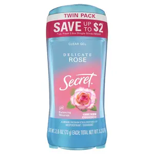 Secret Fresh Clear Gel Antiperspirant and Deodorant for Women, Delicate Rose Scent, 2.6 Oz, Twin Pack Procter & Gamble
