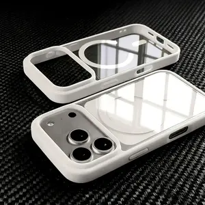 Phone Case – Premium Transparent Magnetic Wireless Charging Case, Compatible with iPhone 17 Pro Max/17/16/15/14/13/12/11 Pro Max Plus Mini/17 Air/17 Pro; Features Flexible Edges and a Sturdy Protective Back Panel with Shock-Absorption Capabilities.