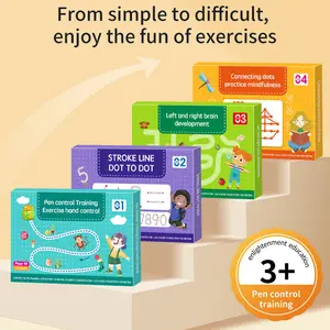Hatwoo Preschool Learning Activities 48 Reusable Pages, Tracing Letter Number Handwriting Practice Book for Kids, Montessori Autism Educational Fine Motor Toddler Learning Toys for 3 4 5 Year Olds