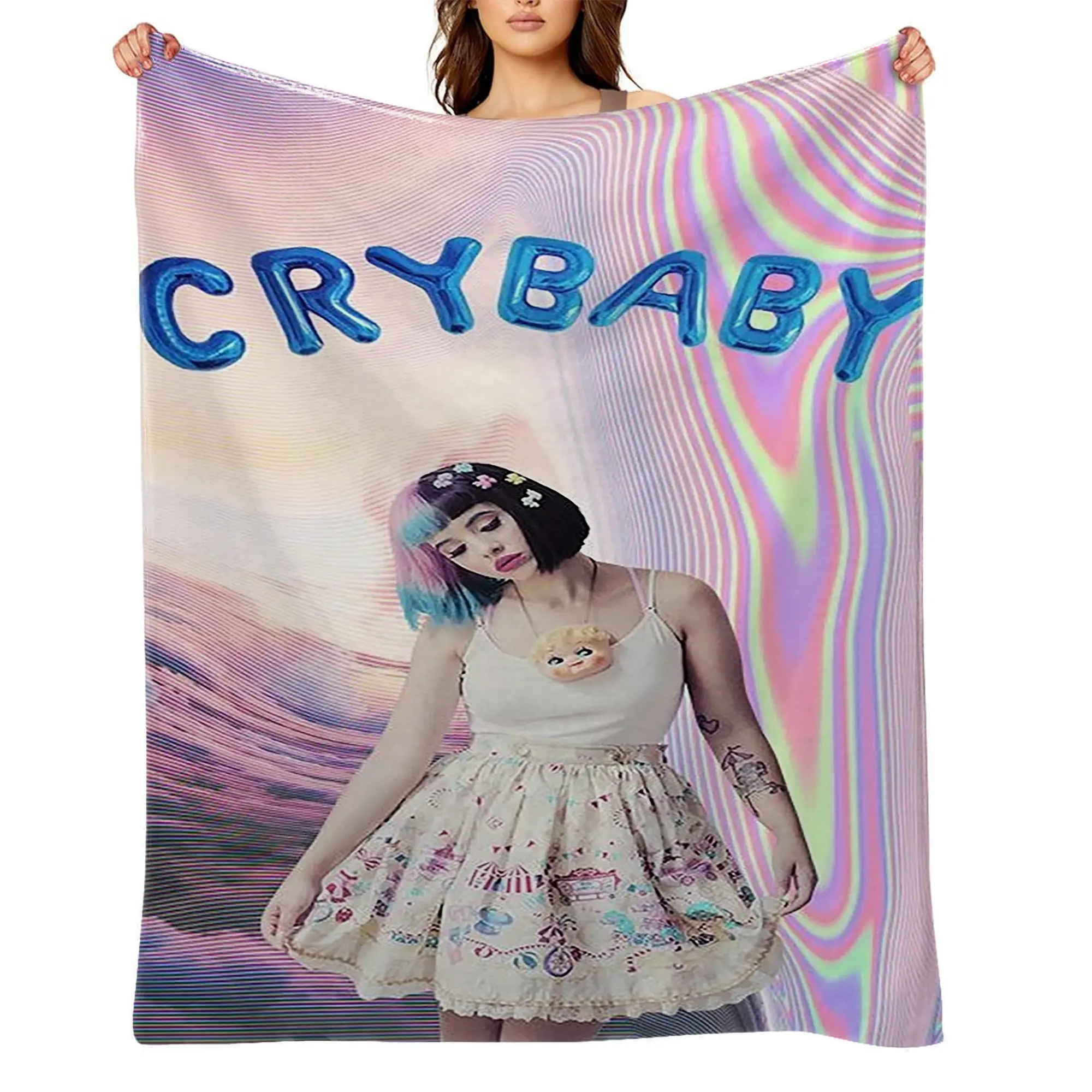 Licensed IP Melanie Martinez Flannel Throw Blanket - Ultra Soft Warm Lightweight Fleece Blanket Throw, Anti-Shrink, Wrinkle-Resistant, Quick-Dry, Machine Washable, Perfect Gift for Kids A-55, Flannel Blankets, Soft Warm Blanket