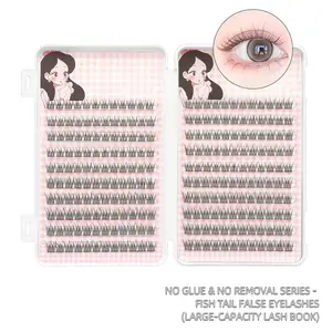 240 clusters of glue-free, soft and lightweight fish-tail individual false eyelashes, with a C-curl for a natural and photogenic effect. Suitable for beginners in eyelash extension, easy to apply and remove, 10-12 mm, perfect for daily and special occasio