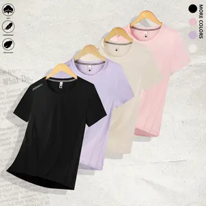 Women's Summer Quick Dry Tops 4 Pack - Short Sleeve Crewneck Breathable Tees for Walking, Hiking, Travel, Casual Daily Wear - Regular Fit Lightweight Athletic Shirts Mother's Day Gift WomensClothes SummerOutfit 4Pack