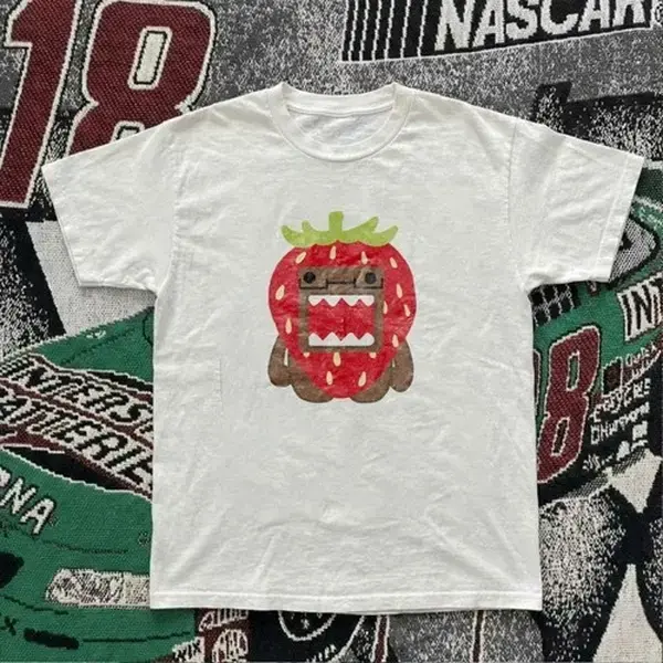 Domo Strawberry Graphic T-Shirt Cute Kawaii Cartoon