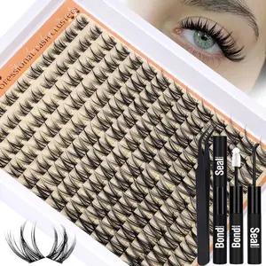 Manga Lash Cluster Set, 140 Pieces, Fluffy D Curl Eyelashes, Mixed Lengths 8-16mm, Natural Look, Beginner Friendly Lashes, Easy Application, Perfect for Beginners, Eyelash Extension