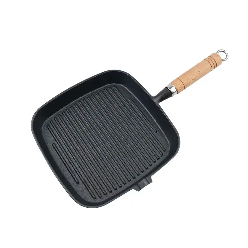 Eco-Friendly Pre-Seasoned Rectangular Cast Iron Steak Skillet - Nonstick Cookware, Oven-Safe, Universal Stovetop Compatible, Even Distribution, Versatile for Searing, Grilling