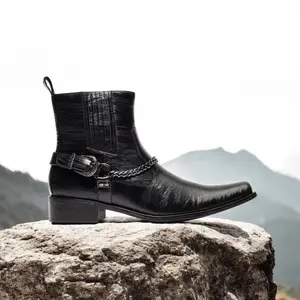 Jazame Men's Ankle-High Western  Boots | Stylish, Comfortable, and Durable Footwear Botines de hombre occidental vaquero Rodeo Walking Shoes