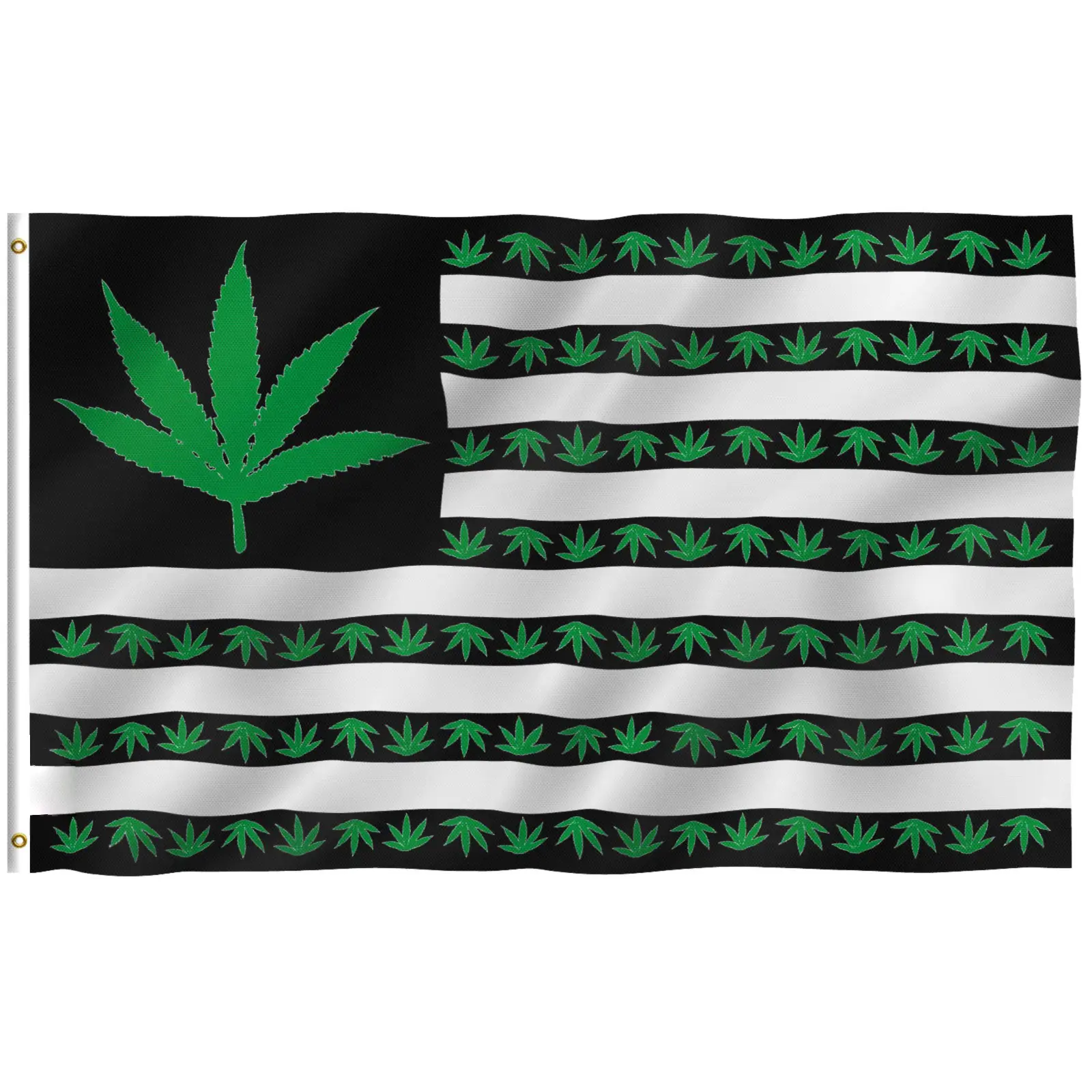 USA Polyester Flag - Vivid Color and Fade proof - Canvas Header and Double Stitched - US Leaves Flags with Brass Grommets 3 X 5 Ft