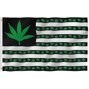 USA Polyester Single-Sided Flag - Vivid Color and Fade proof - Canvas Header and Double Stitched - US Leaves Flags with Brass Grommets 3 X 5 Ft