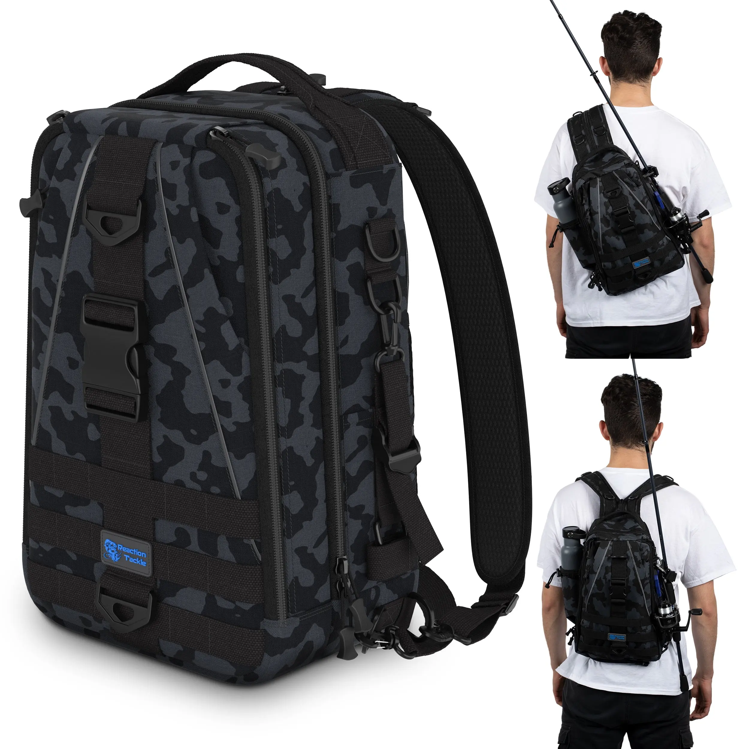 Reaction Tackle 2-in-1 Fishing Sling Bag & Backpack - Water-Resistant Tackle Storage