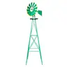 8FT Ornamental Artificial Iron Windmill - Heavy-Duty Backyard Garden Decoration with 4-Leg Design, 22 Inches Diameter Wheel, Weather Vane (21.6in, 25.98in Dimensions)