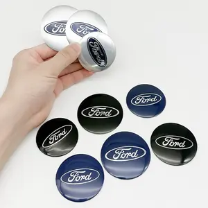 4pcs 56mm Car Wheel HUB Center Cap Emblem Sticker, Ford Logo Wheel Decal, Fits Ford Fiesta Ranger Mondeo Fusion Escape Kuga Edge Mustang, Car Decals, Sticker For Cars