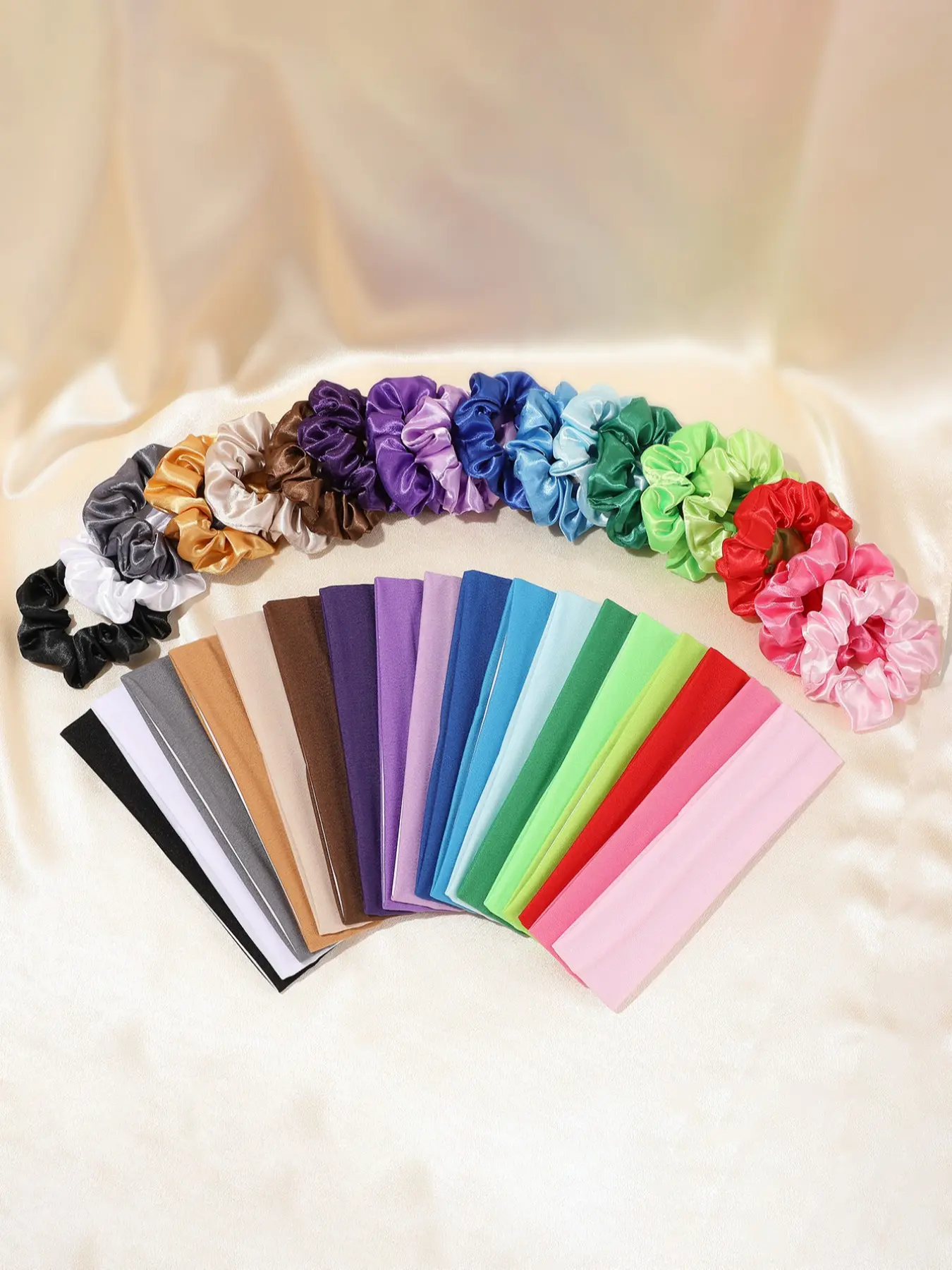 36pcs Sports Headbands Hair Ties Set for Girls, Fitness Running Sweat Absorbent Headbands, Workout Headbands, Casual Plain Design, All Seasons Use