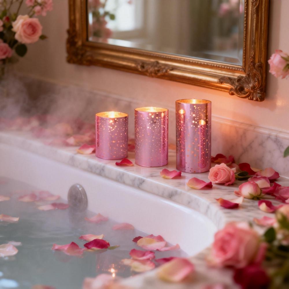 Pink Flameless LED Candles with Remote – Mercury Glass, Real Wax, Warm White Flicker, 500+ Hrs, Easter & Spring Decor for Women, Valentine's Day. Batteries Included Pink Flameless LED Candles with Remote – Mercury Glass, Real Wax, Warm White Flicker, 500+ Hrs, Easter & Spring Decor for Women, Valentine's Day. Batteries Included