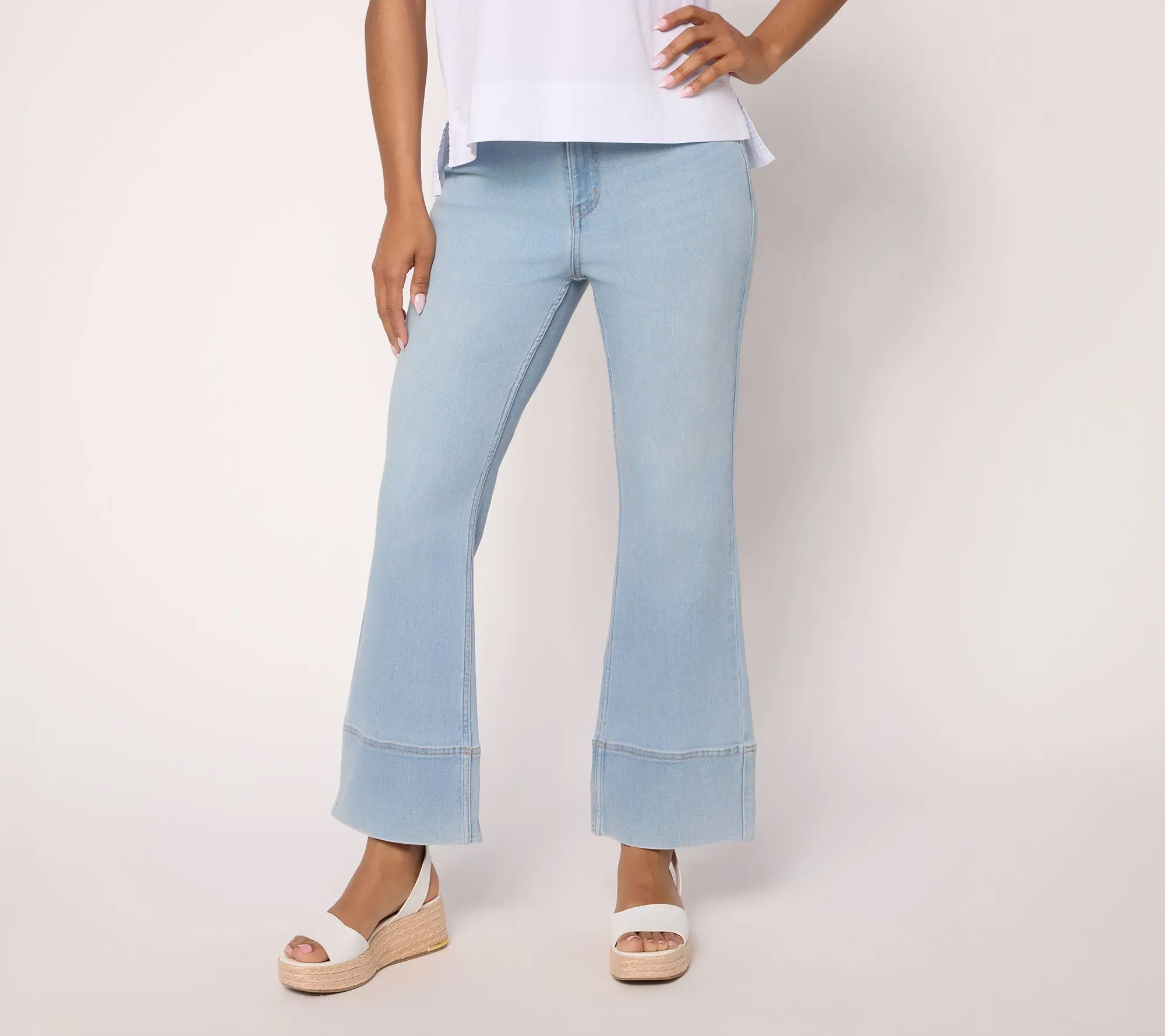 Martha Stewart Petite Signature Cropped Kick Flare Jeans
