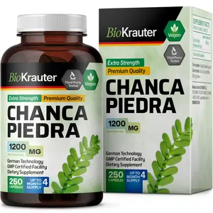 BioKrauter Chanca Piedra Supplement 1200mg - 250 Capsules, Organic Renal Health Support, Vegan, Extra Strength, Premium Quality