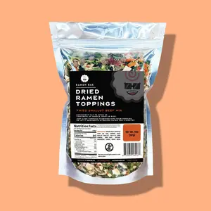 Fried Shallot Beef Mix - Dried Ramen Toppings with U.S. Beef, Fried Shallot, Shiitake Mushroom, Bok Choy, Carrot, Cabbage, Green Onion 14 oz