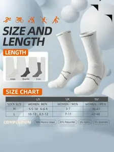 6 Pairs High-Top Sports Moisture Wicking Socks, & Options, Ideal for Basketball & Running, Breathable Sweat-Absorbing Design